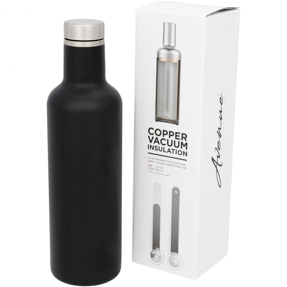 Pinto Copper Vacuum Insulated Drink Bottle, black
