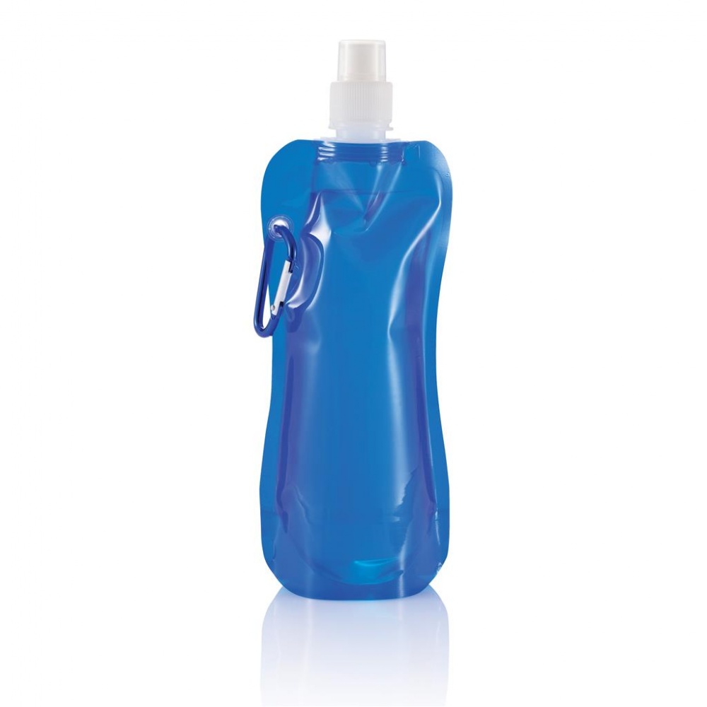 Foldable drinking bottle, blue