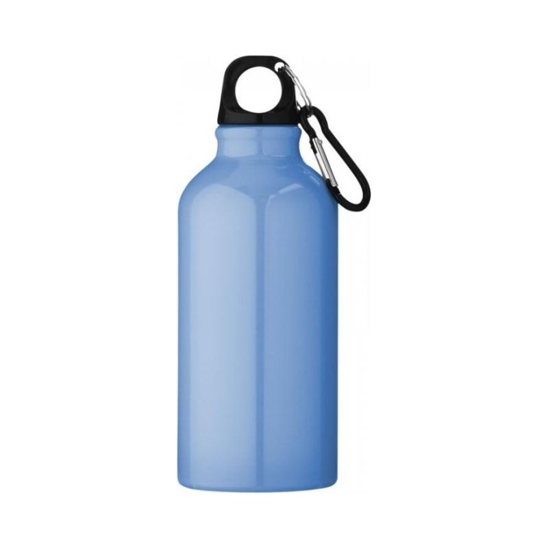 Drinking bottle with carabiner, light blue
