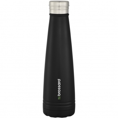 Duke 500 ml copper vacuum insulated water bottle with logo, Solid black – detail view 5
